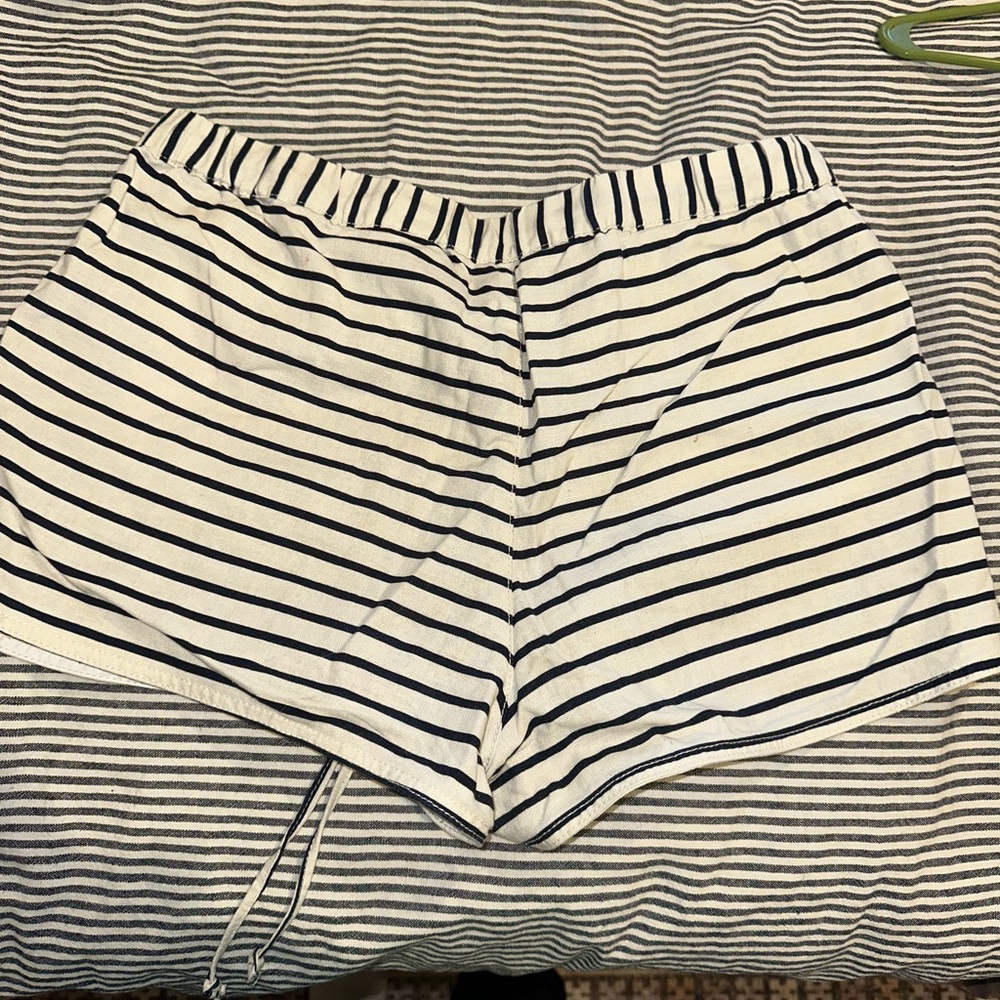 Striped Black and White Women's Shorts